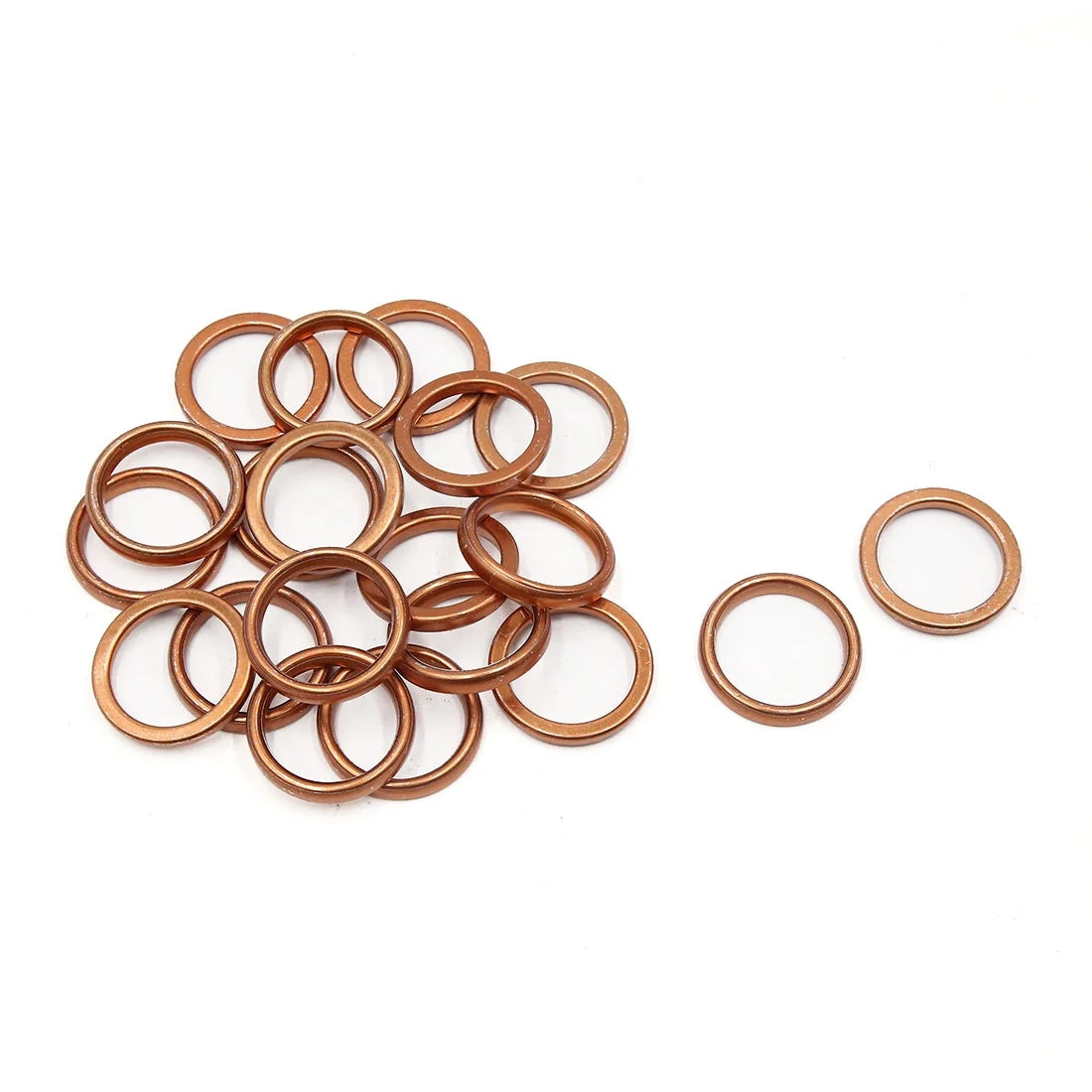 Unique Bargains 20Pcs 39mm Outer Dia Copper Tone Metal Motorcycle Exhaust Pipe Muffler Gasket