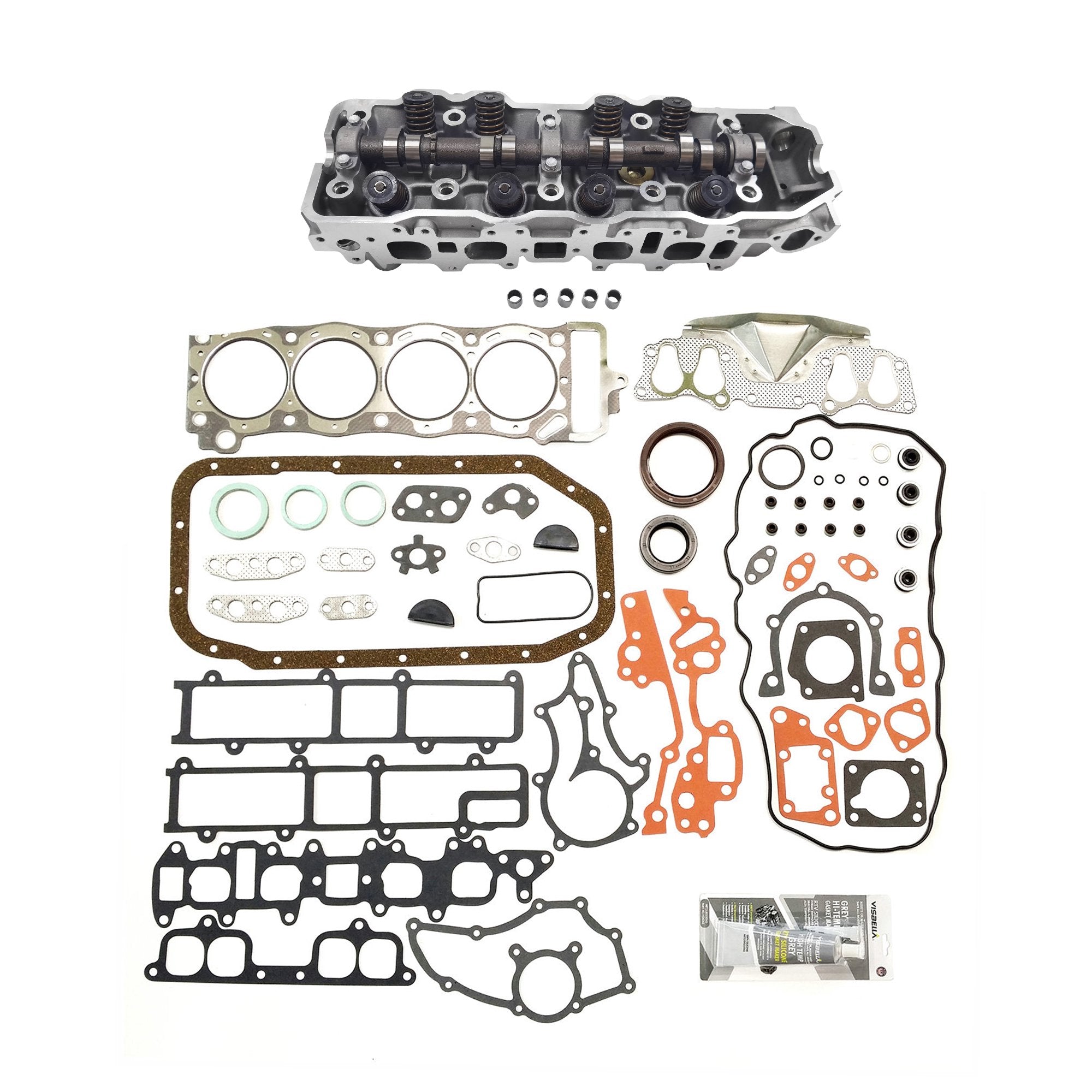 Graphite Full Gasket Set Bolts & Cylinder Head for Toyota 4Runner Pickup Celica